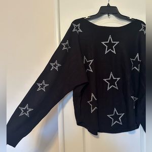 Black rhinestone star sweater size XL women’s